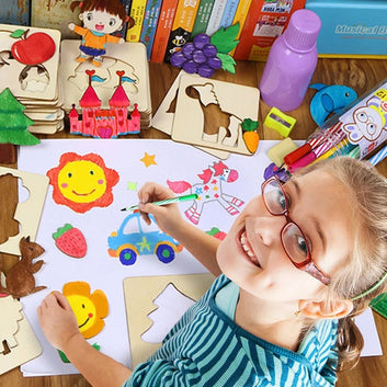 Drawing Toys Wooden DIY Painting Template Stencils