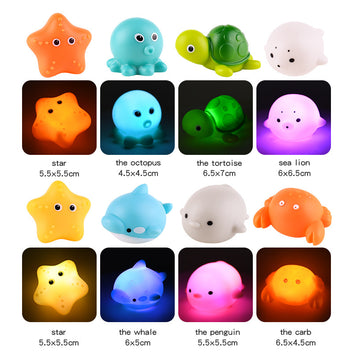 Baby Cute Animals Bath Toy Swimming Water LED Light