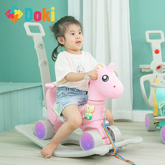 Children Cute Unicorn Rocking Horse Stroller