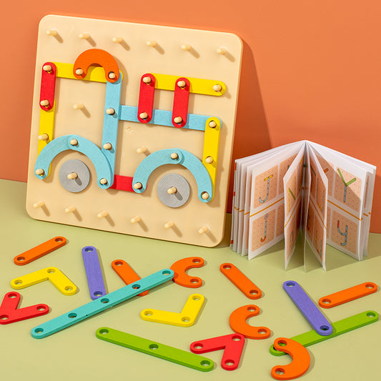 Children Educational Toys Puzzle Graphics Geometric Pegboard Cards