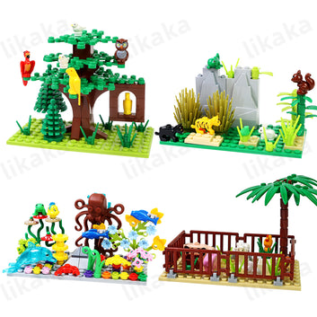 City Farm Animals Building Blocks set