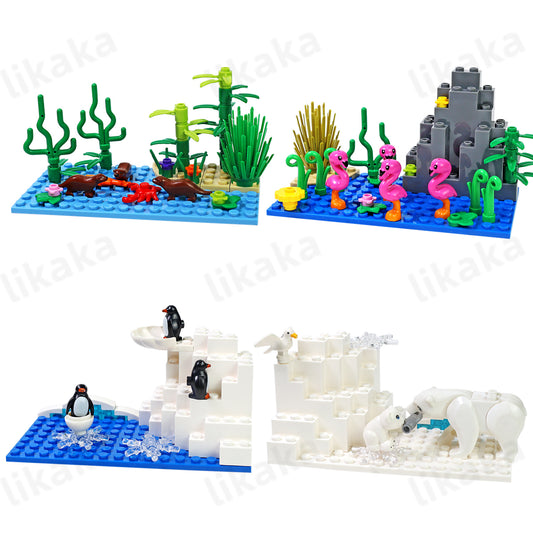 City Farm Animals Building Blocks set
