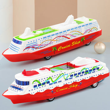 Cruise Boat Ship Pull Back Sliding Steamship Gliding Toy