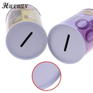 Euro Dollar Safe Cylinder Money Box