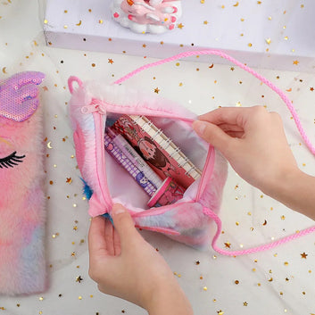Plush Unicorn Square Squint Shoulder Bag
