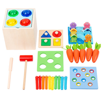 Kids Montessori Wooden Busy Board Fishing Toys