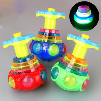 Bagged Round Luminous Toy Light Music Rotating Gyro Fidget Spinner