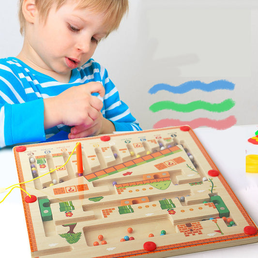 Magnetic Color and Number Maze Puzzle Toy