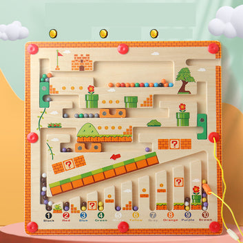 Magnetic Color and Number Maze Puzzle Toy
