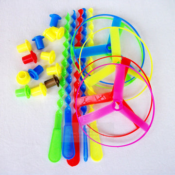 Manual Rotating Dragonfly Flying Saucer Helicopter Novelty Toys