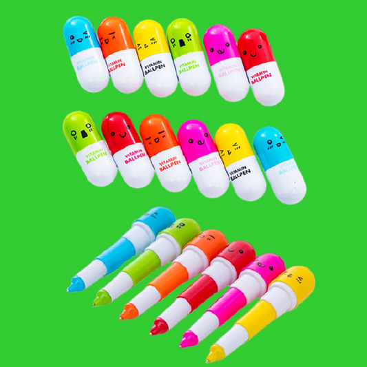 Retractable Pill Pens Kids Party Supplies set