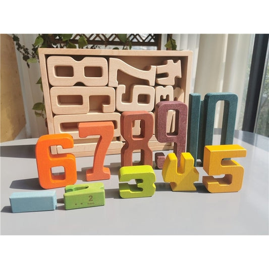 Wooden Building Stacking Digital Blocks