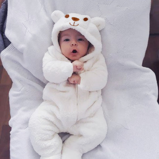 Newborn Baby Fleece Romper One-Piece Footies Jumpsuit